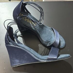 New York Transit | Navy Blue | Strappy wedges